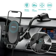 Wireless Qi Charger Car Phone Holder Mount ,MPOW  10W  Air Vent Dashboard Car Phone Holder-Black