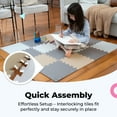 thumbnail image 6 of MioTetto Non-Toxic Foam Play Mat for Babies & Kids, Interlocking Puzzle Tiles, Cream-Gray-Beige, 18 Pieces – Perfect for Tummy Time, Crawling, Nursery, Playroom, or Gym, 6 of 12