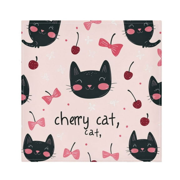 Satin Polyester Napkins - 20x20 InchSingle-Sided Printed Napkins, 1-Piece/4-Piece/6-Piece Set, DIY Personalized Table Setting,Kitten Paper