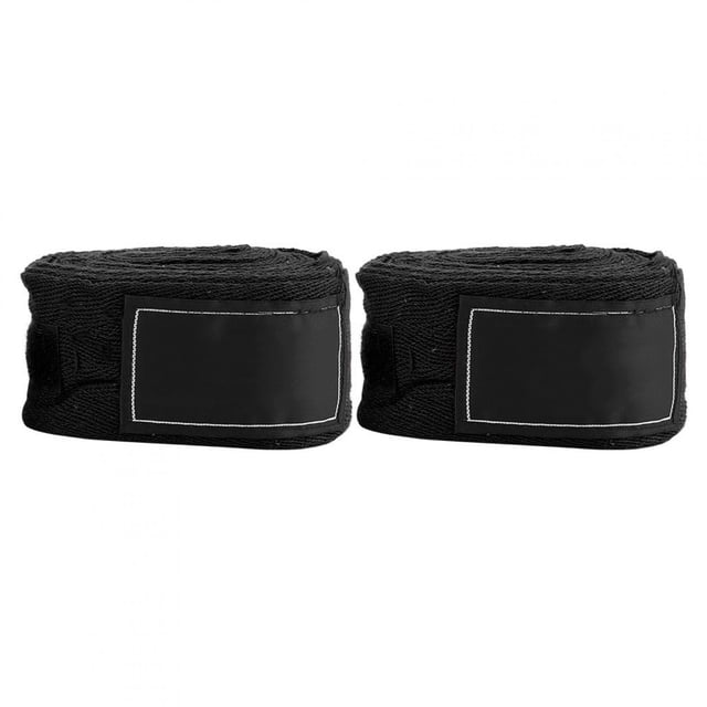 2PCS 5M de Coton Prolongé Enveloppements à Main de Boxe Bandages pour l'Entraînement (Noir)