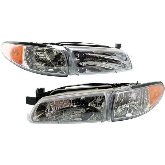 Headlights Headlamps Left & Right Pair Set For 1997-2003 Grand Prix