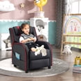 thumbnail image 5 of Gymax Kids Recliner Chair Ergonomic Leather Sofa Armchair w/Footrest Side Pocket Red, 5 of 10