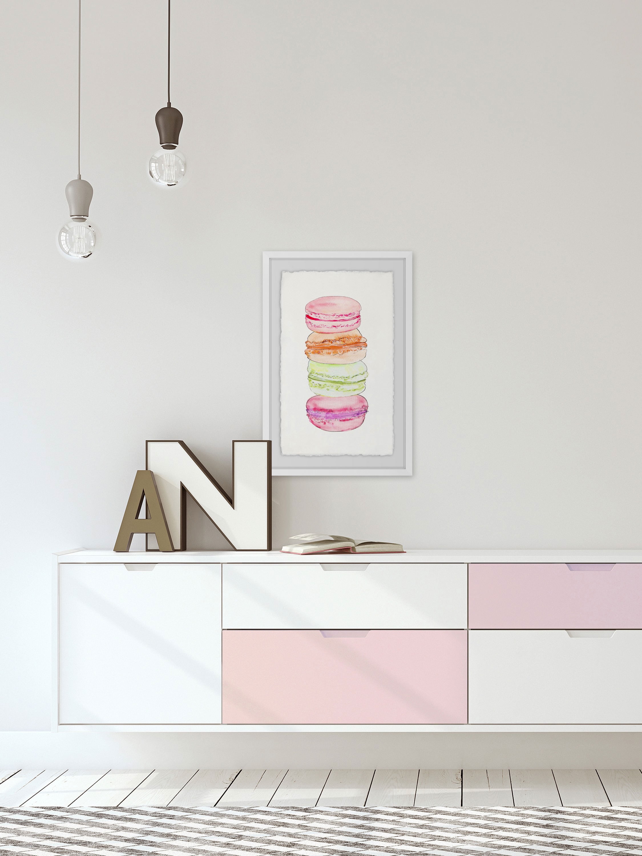 Macaron Tower Framed Painting Print