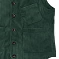 thumbnail image 4 of Mens Corduroy Waistcoat V Neck Casual Sleeveless Jacket Slim Fit Business Formal Vest for Wedding Dinner Green XXL, 4 of 4