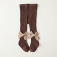 thumbnail image 2 of IROINNID Discount Girl Socks Thigh-High Socks Girls Children's Pantyhose Cute Bowknot Non-slip Keep Warm Pantyhose Bottoming Socks,Coffee, 2 of 5
