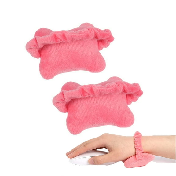PloutoRich 2PCS Wrist Support for Keyboard Wrist Rest Wrist Pillow Band Comfortable Soft Hand Rest Wrist Support for Mouse, Pink