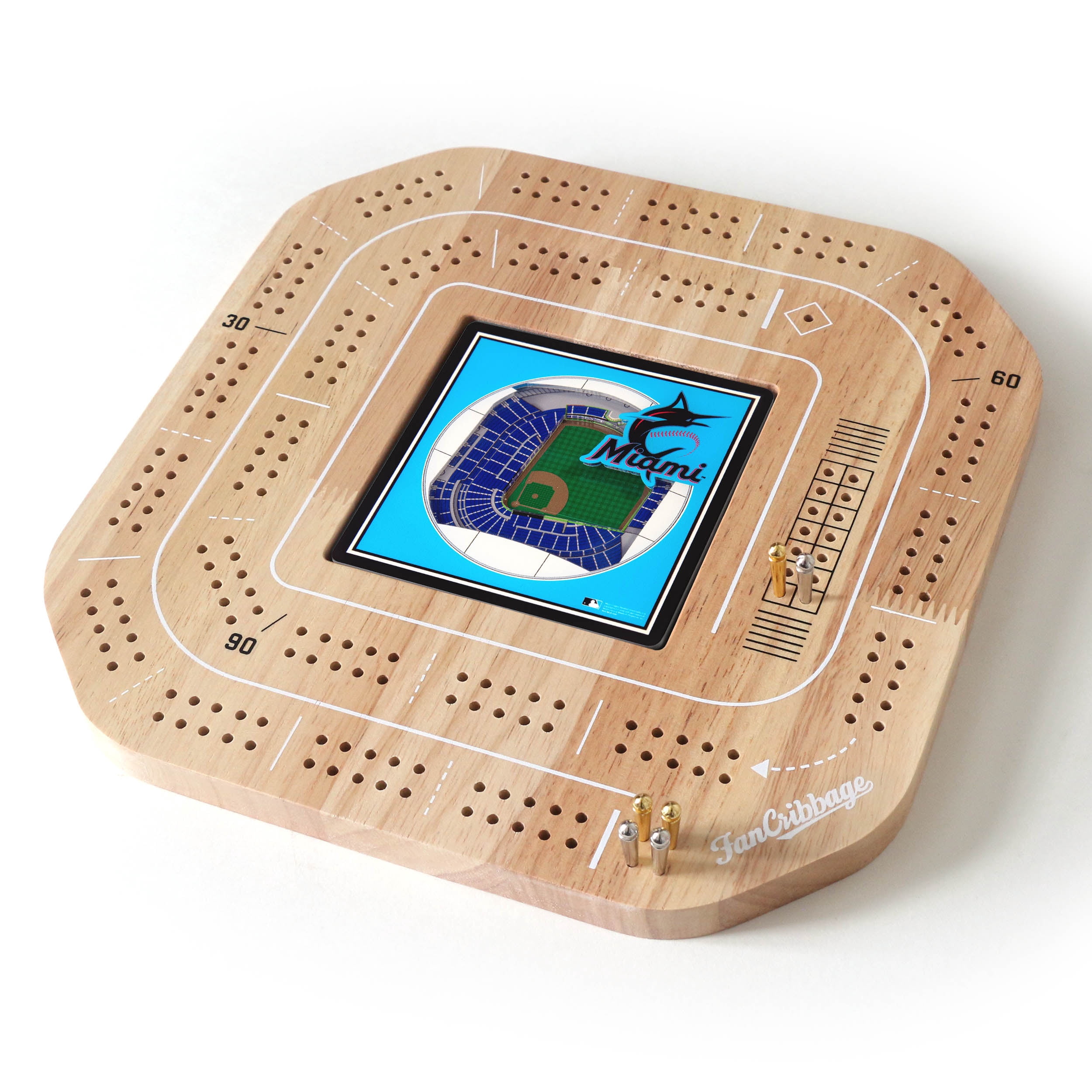YouTheFan MLB Miami Marlins Stadiumview Cribbage