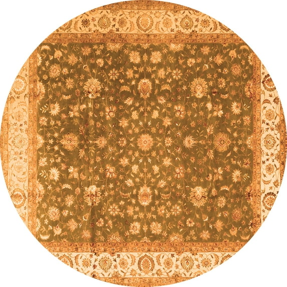 Ahgly Company Indoor Round Persian Orange Traditional Area Rugs, 7' Round