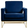 thumbnail image 7 of Meridian Furniture Noah Navy Velvet Accent Chair with Gold Iron Base, 7 of 7