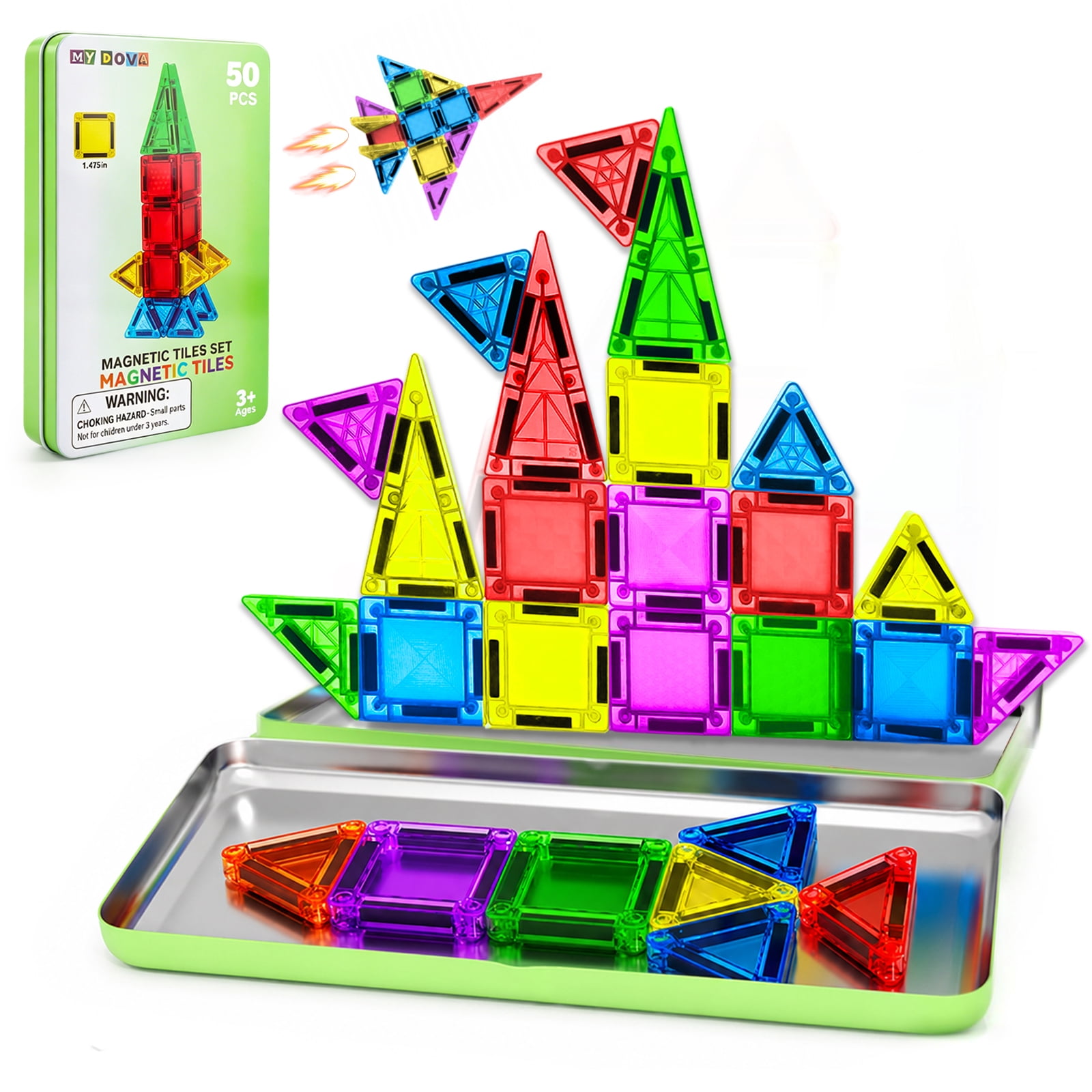 Annexfun Magnetic Blocks 100PCS Magnetic Building Set for Kids