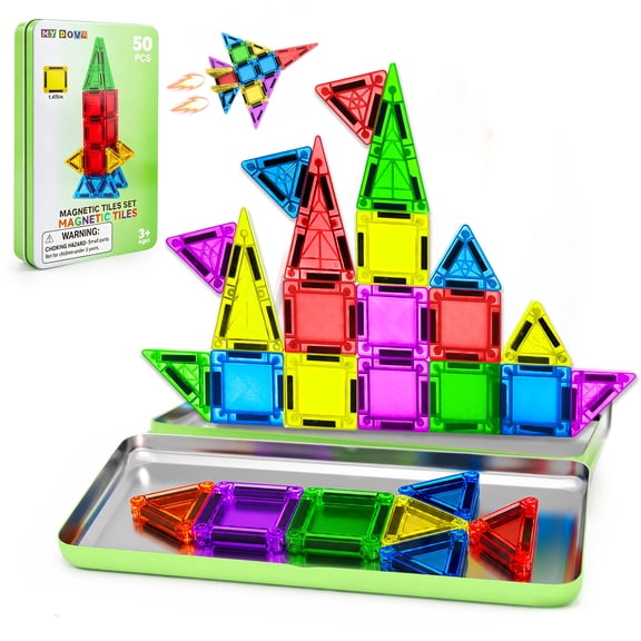 Magnetic Tiles for Kids,Educational Magnetic Building Blocks for Boys Girls, STEM Preschool Kidergarten Learning Toys