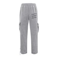 thumbnail image 2 of Hfolob Pants For Men Men's Fitness Running Pants With Loose Waist Wide Feet Solid Color Pocket Loose Sweatpants Outdoor Pants, 2 of 3