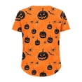 thumbnail image 6 of Women's Plus Halloween Short Sleeve T-Shirt Summer Fall Crewneck Pumpkin Printed Graphic Tee Tops M-5XL, 6 of 6