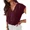 Burgundy, variant on Women Dressy Top Going Out Tops V Neck Cap Sleeve Blouses for Work Office 2026 Summer Trendy Navy Blue