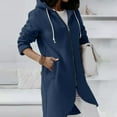 thumbnail image 5 of XFLWAM Hoodies for Women Trendy Pullover Zip Up Plus Size Hooded Jackets 2022 Hoodie Solid Color Sweatshirts Woman Coats Clothes M, 5 of 7