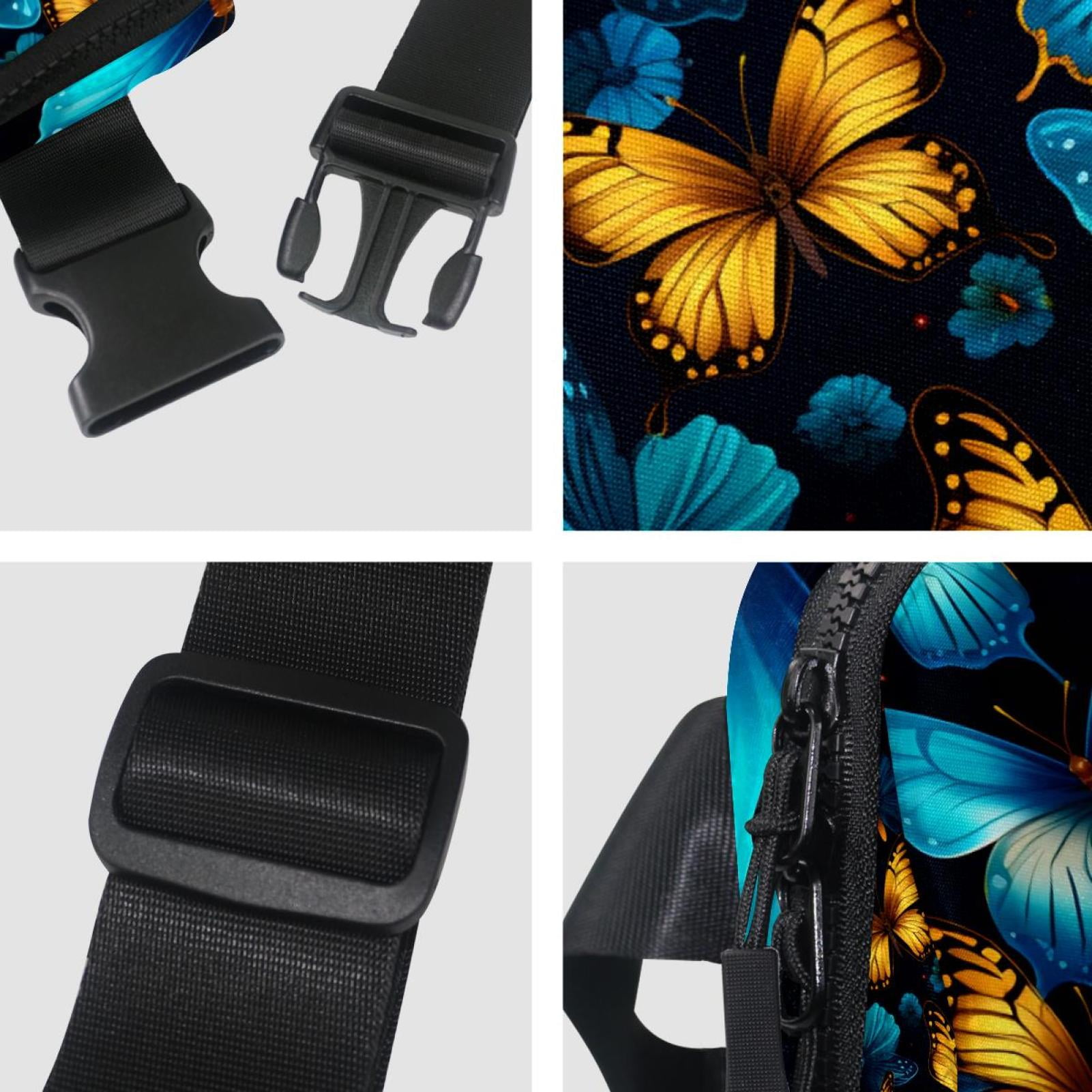 Butterfly Running Belt Fanny Pack Belt Bag with Extension Strap Lightweight Adjustable Unisex