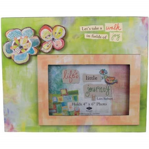 "Fields of Joy" 4 x 6" Picture Frame with Flowers Desktop Decoration