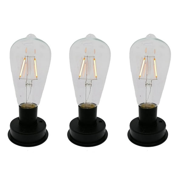 3Pc Solar LED Tungsten Filament Bulb Lamp 2800K Automatic Light Sensors Fence Night Lights for Garden Lamp(7cm)