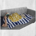 thumbnail image 6 of Saying Soft Flannel Fleece Blanket, Marine Themed Inspirational Phrase for Life Navy Vintage Style and Artisan Design, Cozy Plush for Indoor and Outdoor Use, 50" x 70", Yellow Blue, by Ambesonne, 6 of 6