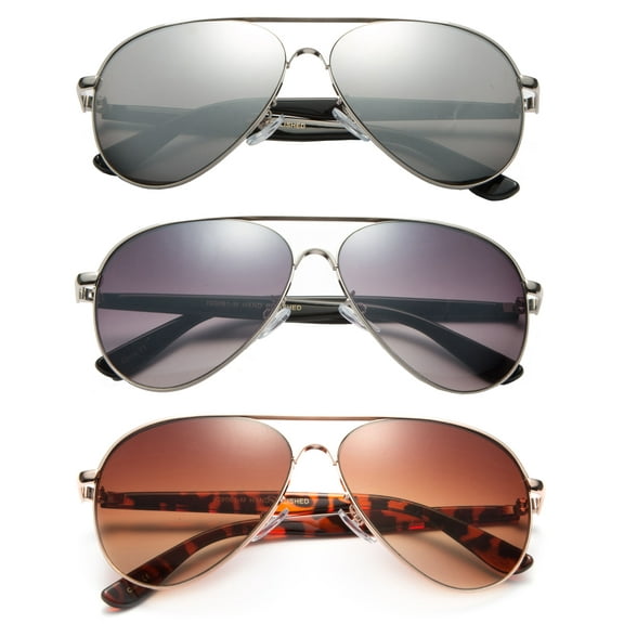 3 Packs Modern Design Metal Frame Aviator Sunglasses for Men for Women
