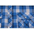 thumbnail image 3 of Men’s Western Short Sleeve Button Down Casual Plaid Pearl Snap Cowboy Shirt (#29 Blue/White/Black, L), 3 of 3