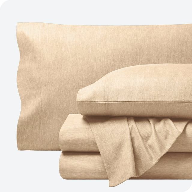 Bare Home Flannel Sheet Set - 100% Cotton - Deep Pocket - King, Heathered Oatmeal, 4-Pieces