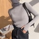 thumbnail image 1 of Suéter de cuello alto Vintage Y2K para mujer, jersey de punto ajustado elegante con agujeros para los dedos, jersey Harajuku coreano, tops básicos de otoño e invierno, 1 of 5