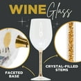 thumbnail image 2 of Sparkles Home Rhinestone Wine Glasses with Crystal-Filled Stems - Set of 6, 2 of 7