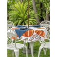 thumbnail image 2 of Outdoor Tablecloth with Umbrella Hole and Zipper, Fall Round Table Cloth 60 Inch Waterproof Tablecloth, Thanksgiving Watercolor Pumpkin Maple Leaf Orange Picnic Table Cover for Patio Camping, 2 of 7