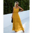 thumbnail image 2 of Vestido Maxi PRETTYGARDEN Sin Mangas con Escote en V Amarillo Talla M, 2 of 4