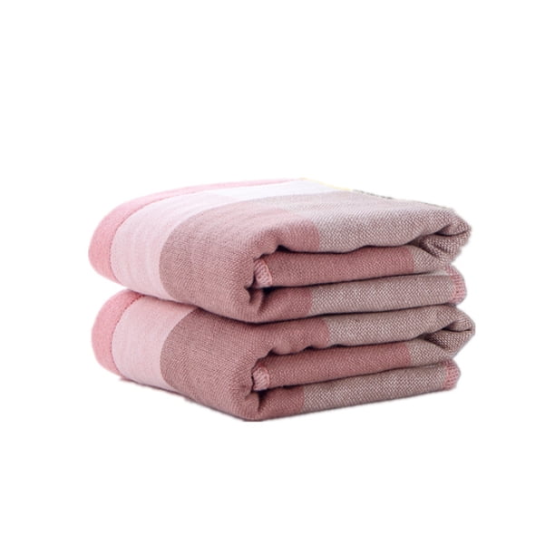 Nvzi 6 toallas de gasa de algodón, toallas de mano de algodón suave, supersuaves y altamente absorbentes para ducha, piscina, spa, gimnasio y uso diario, 34 x 75 cm (rosa claro).