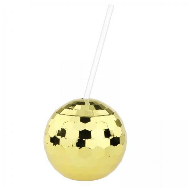 2x600ml Copas De Bola De Discoteca Copas De Bebida De Vino Para La Decoración Del Partido De La Barra De Oro 2 piezas