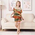thumbnail image 6 of FORMRS Niños Short Sleeve Top and Pants Pajama Set Unisex Satin 2-Piece Sleepwear, Sizes 7-8Y, Abstract Desert Pattern, 6 of 8