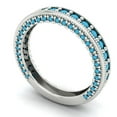thumbnail image 2 of 1.44 ctw Wedding Band for Women - 18K White Gold Simulated Turquoise Stackable Eternity Ring, 2 of 6