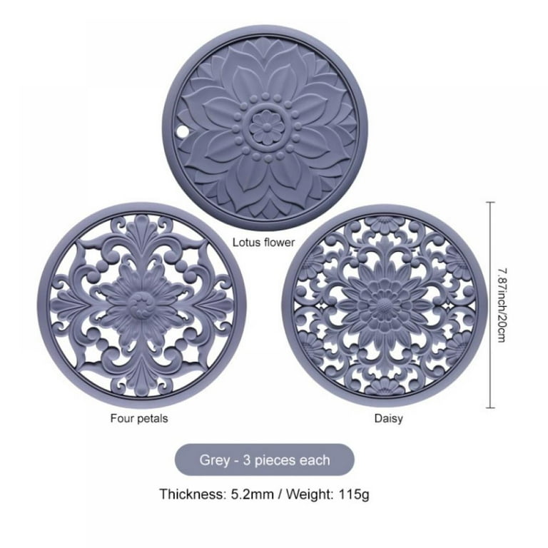 Limei Silicone Trivet Pot Mat for Countertop Trivest Pads Heat Resistant  Table Placemats Kitchen Silicone Heat Resistant Table Mat Non-slip Pot Pan  Holder Pad Cushion 
