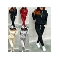 thumbnail image 4 of Sunisery Women 2 Pieces Tracksuit Hoodies Sweatshirt Pants Set Jogging Gym Sport Wear Suit, 4 of 5