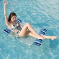thumbnail image 3 of Pvc Water Hammock Recliner Stripe Mesh Inflatable Floating Bed Air Mattress Sea Swimming Ring Pool Party Toy Lounge Bed, 3 of 5