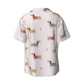 thumbnail image 6 of Daiia Dachshund Dog Puppy Men's Linen Shirts Short Sleeve Casual Shirts Button Down Shirt for Men Beach Summer Wedding Shirt-3X-Large, 6 of 6