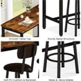 thumbnail image 7 of Cvortll 3-Piece Pub Dining Table for 2, Farmhouse Dining Table Set with 2 PU Leather Upholstered Stools, Rectangle Pub Dinette for Small Space (Brown), 7 of 7