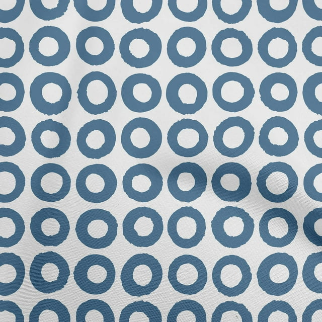 oneOone Velvet Medium Blue Fabric Geometric Sewing Material Print Fabric By The Yard 58 Inch Wide