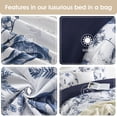 thumbnail image 4 of Nanshing Home 3 Piece Queen Comforter Set, White Blue Botanical Floral Bedding, Soft Microfiber Comforter with Pillow Shams, Lightweight All Season Modern Woodland Bedspread, 4 of 7