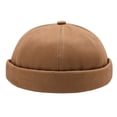thumbnail image 2 of YAOBAMM Bonnet Femme Femme Homme Chapeau Rond Couleur Unie Réglable Sans Bord Respirant Décoratif Danseuse de Rue Crâne, 2 of 7
