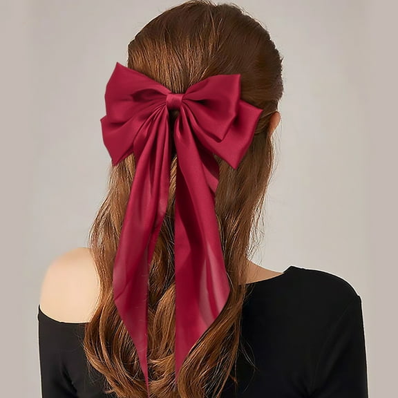 UPOUART 2Pcs Hair Barrette Red Large Bow Accessory for Women Shopping