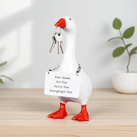 Desk Goose 7 inches Desktop Goose 7 inch Mini Desk Desk Decor Gifts, Creative Big Keychain, Resin Quirky Statue Key Pendant, Desktop Decoration For Bedroom, Suitable For Car Keys or Bag Accessories