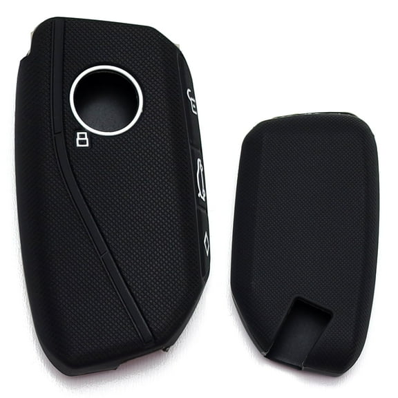 Black Soft Silicone Key Fob Case For BMW 2023-up X5 X6 X7 iX, 5 7 Series i5 i7, etc Side Button Smart Key