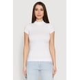 thumbnail image 2 of Womens Seamless Short Sleeve Mock Neck Top, 2 of 5