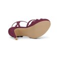 thumbnail image 5 of BLISSFUL STEP Women's Strappy Platform Slingback Stiletto Heels Sandals Burgundy 7, 5 of 7