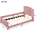 thumbnail image 6 of Twin Daybed In Charming Pink With Classic Stripe Headboard - Wood Structure Bewitching Materials, Bedroom Delight, 6 of 6