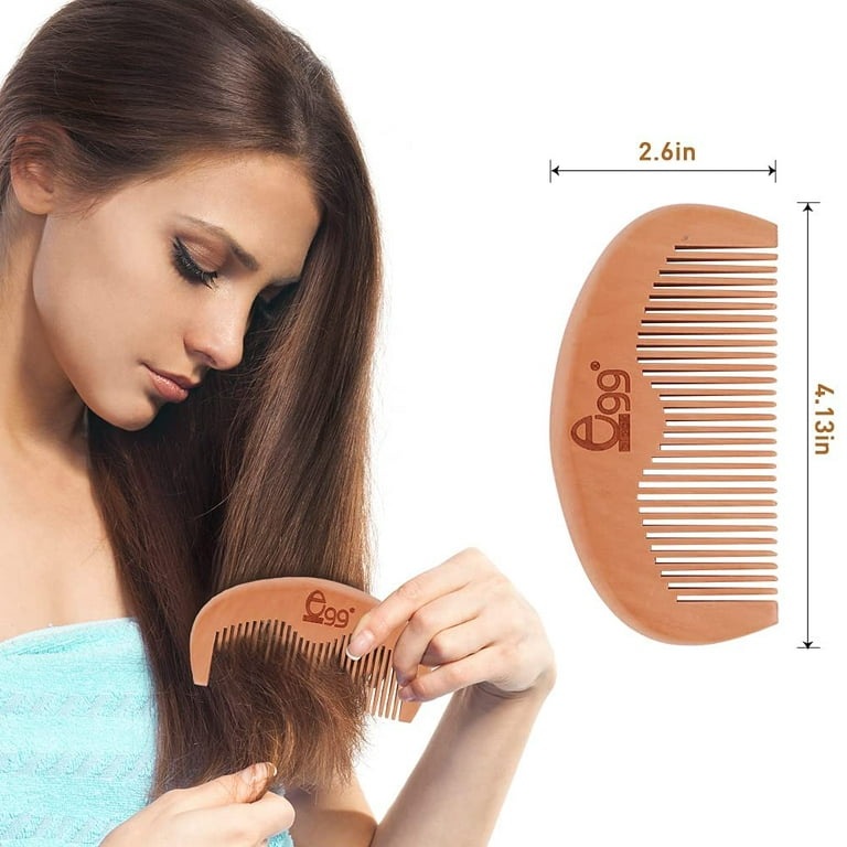 Black Egg Soft Hair Brush, 100% Natural Boar Bristle Hair Combo for Thin and Fine Hair Detangle Smoothing Haircare Beauty Gift for Her Women Men, Size