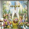 thumbnail image 5 of HuiXinOu Easter Shower Curtain Spring Bunny Pattern Bathroom Decor Washable Polyester Fabric with Hooks for Holiday Home Decor Easter Party Supplies, 5 of 6